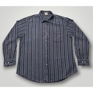 Carbon 2 Cobalt Long Sleeve Button up Flannel Multicolor Shirt Men's Size Large